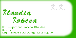 klaudia kopcsa business card